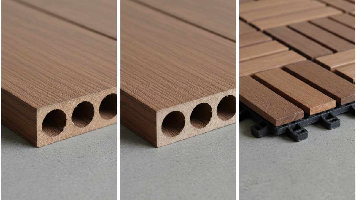 So sánh các loại sàn gỗ nhựa WPC thanh đặc, thanh rỗng, vỉ