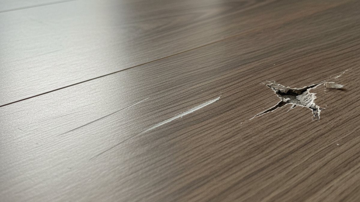 So sánh vết xước nông, vừa, sâu trên sàn gỗ công nghiệp