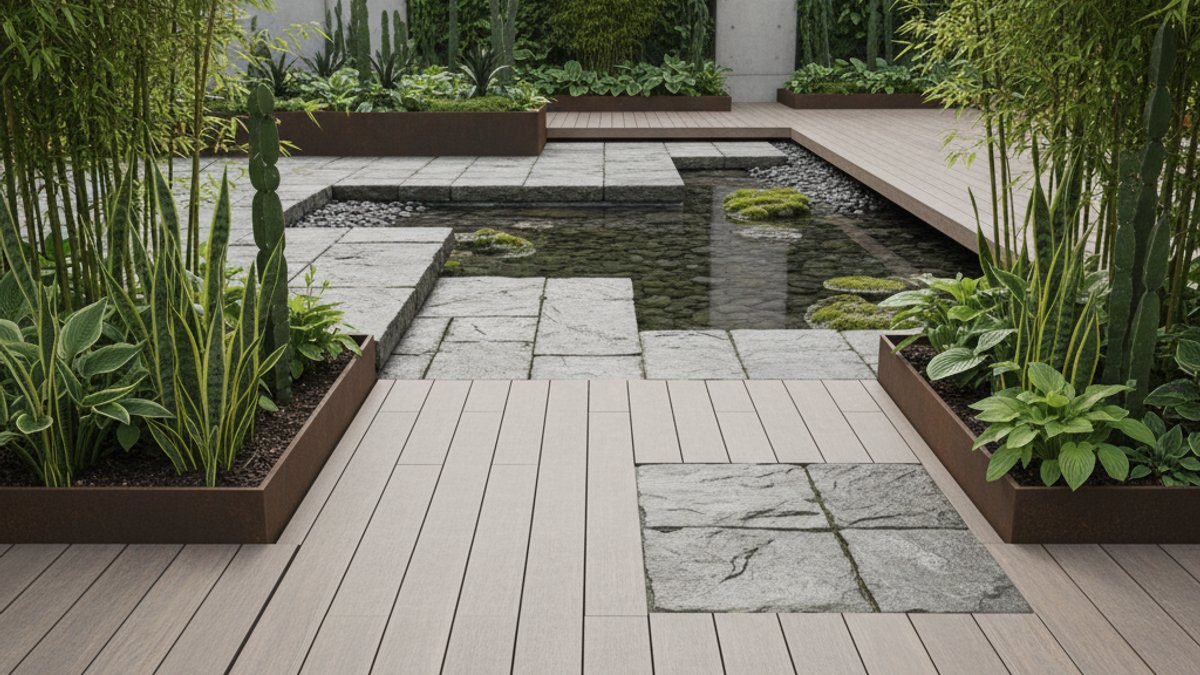 Cây xanh trang trí sân vườn phong cách tối giản