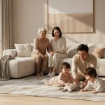 Gia đình Việt hạnh phúc trên sàn chống trượt hiện đại