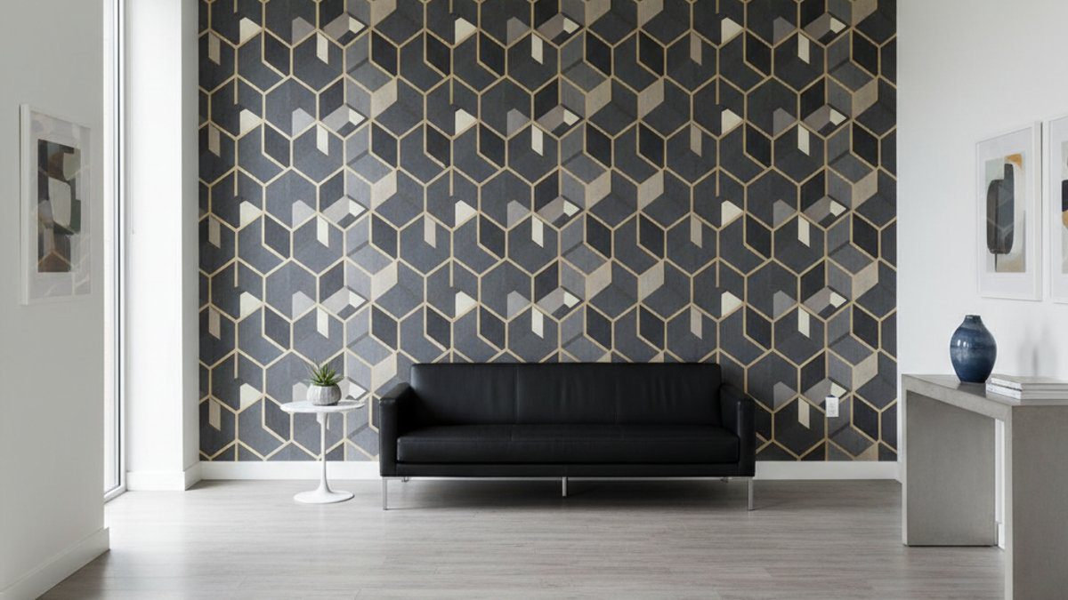 Phối hợp giấy dán tường và sàn nhựa giả gỗ trong trang trí nội thất