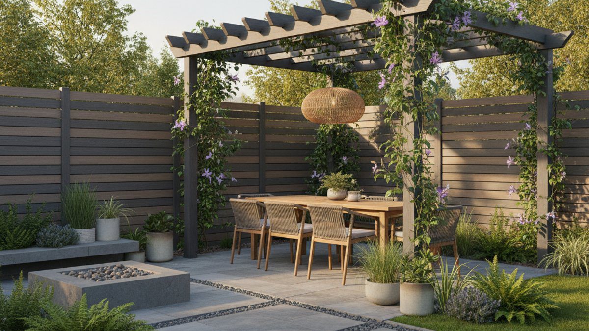 Hàng rào gỗ nhựa WPC và giàn leo