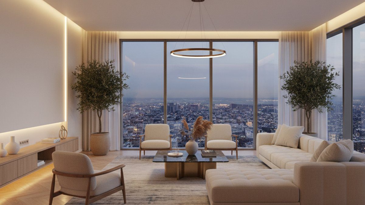 Sàn gỗ tự nhiên cao cấp phòng khách sang trọng