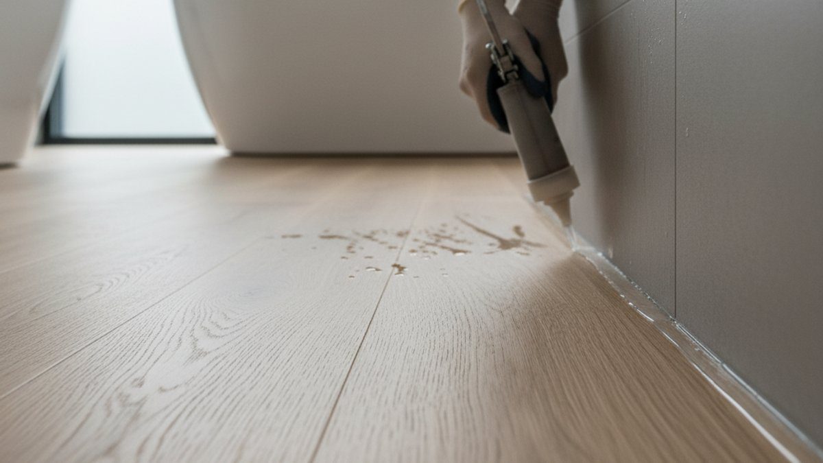 Chi tiết lắp đặt sàn gỗ chống thấm trong phòng tắm