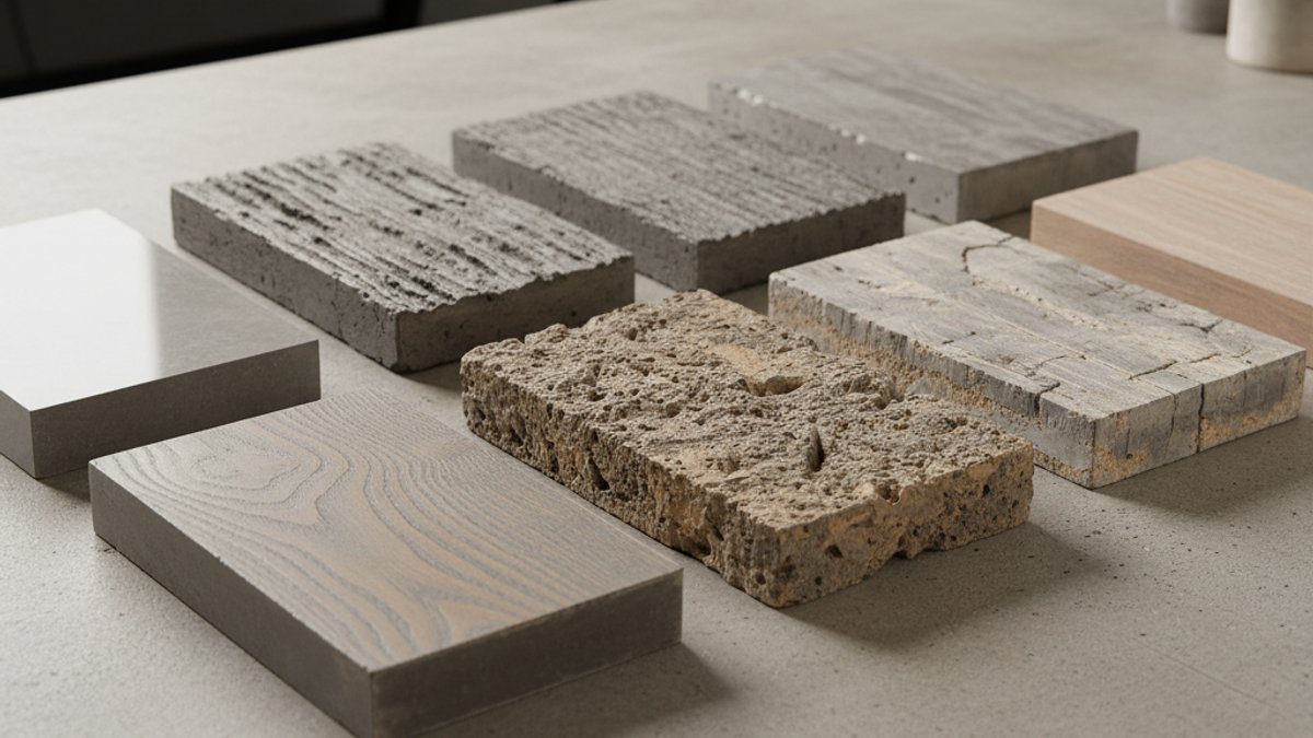 Mẫu gỗ xi măng thô và đã xử lý bề mặt