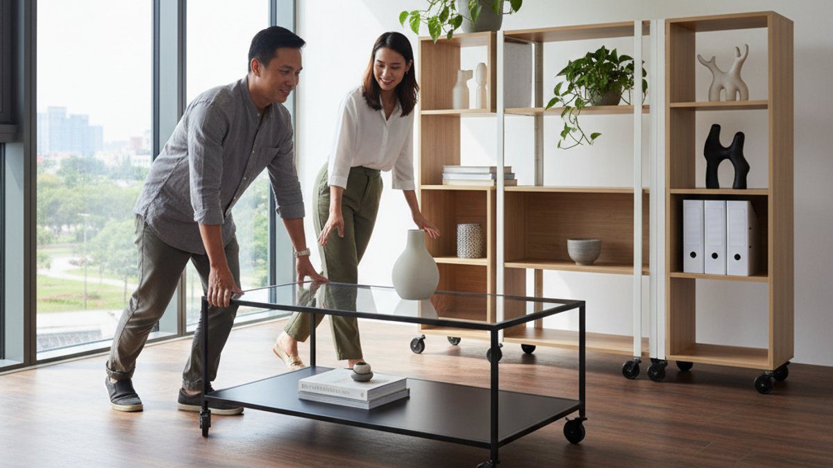 Di chuyển nội thất thông minh trên nền sàn gỗ công nghiệp