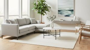 Sàn nhựa giả gỗ trong phòng khách hiện đại