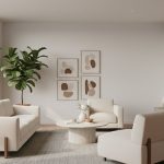 Phòng khách hiện đại với sàn gỗ tự nhiên ấm áp