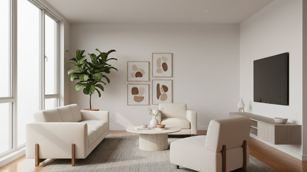 Phòng khách hiện đại với sàn gỗ tự nhiên ấm áp