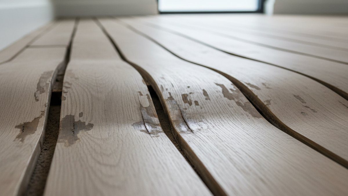 Sàn gỗ bị cong vênh, phồng rộp do ẩm ướt