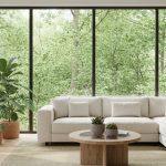 Phòng khách hiện đại với sàn gỗ kỹ thuật màu ấm áp