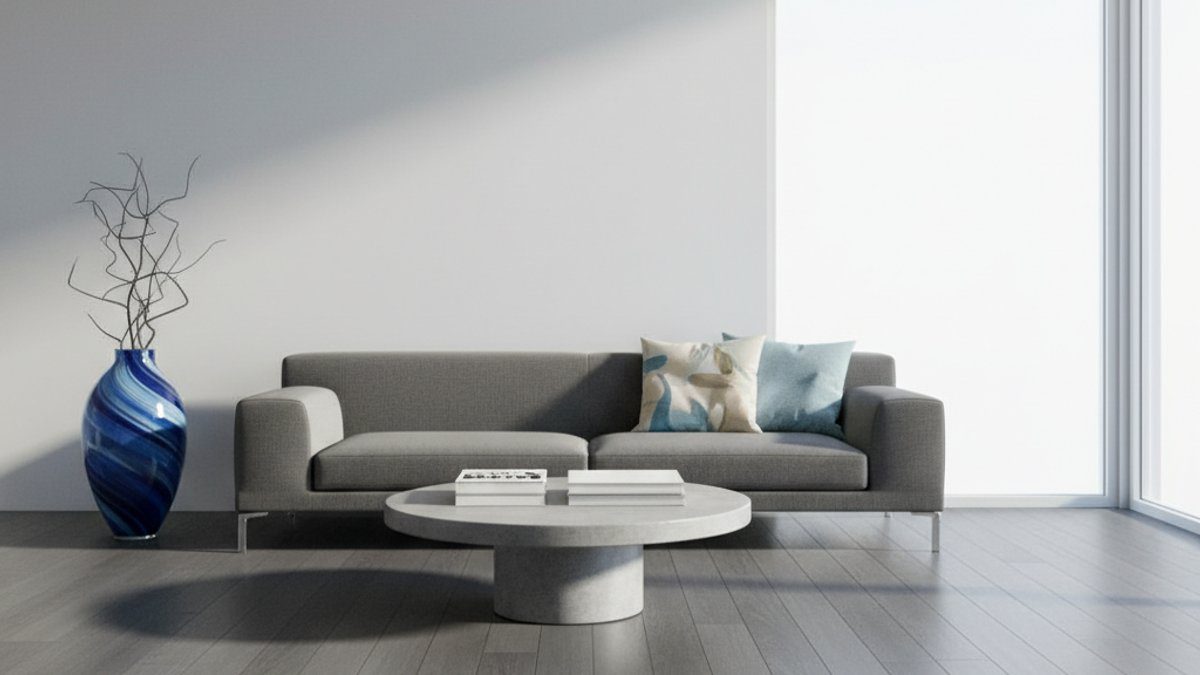 Sàn gỗ màu xám hiện đại cho người mệnh Thủy