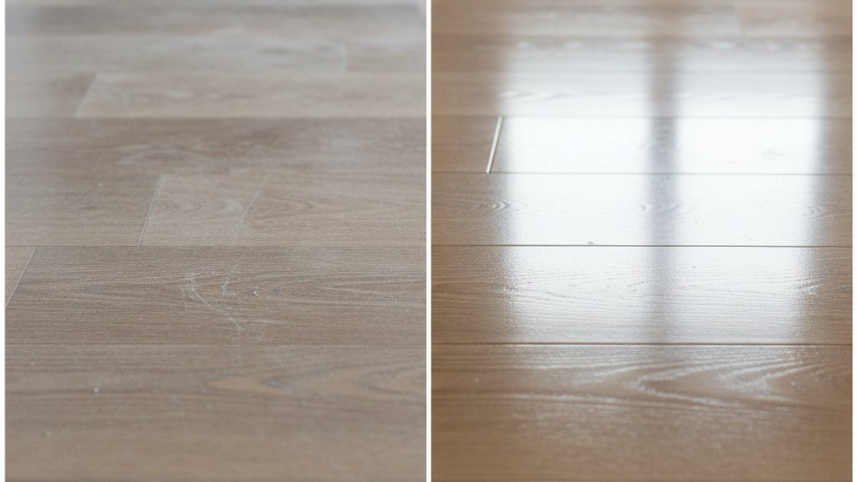 So sánh sàn gỗ công nghiệp sạch và bẩn
