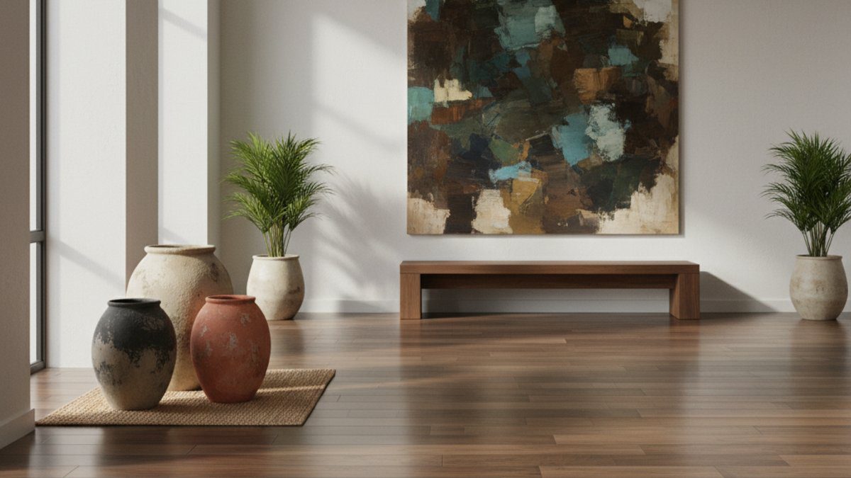 Sàn gỗ màu óc chó tự nhiên cho người mệnh Thổ