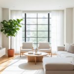 Sàn gỗ phòng khách hiện đại được chăm sóc kỹ lưỡng