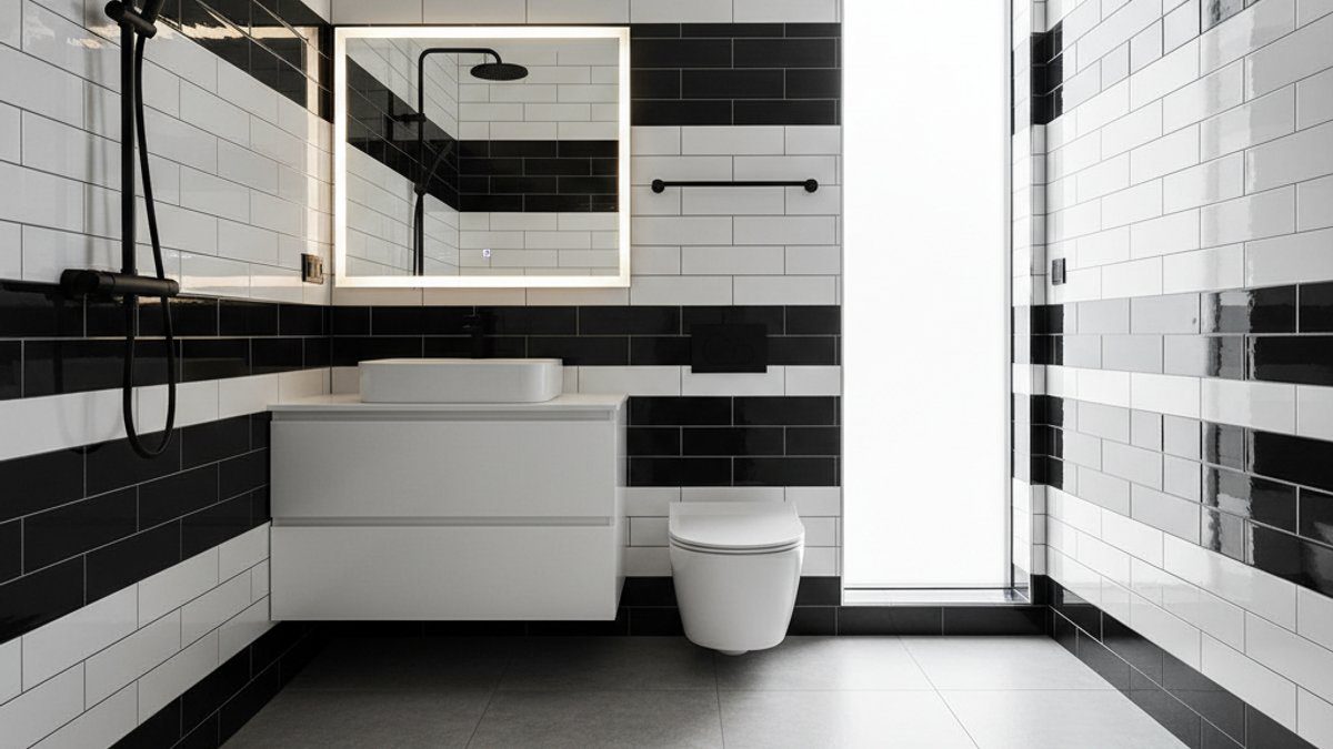 Sàn nhựa giả đá phối tông Đen Trắng