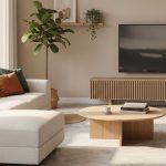 Sàn nhựa giả đá phòng khách hiện đại ấm cúng