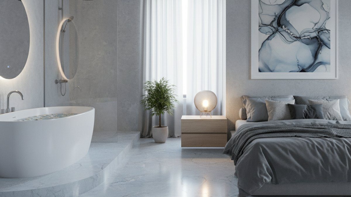 Sàn nhựa giả đá tông mát, êm ái cho cung Nước