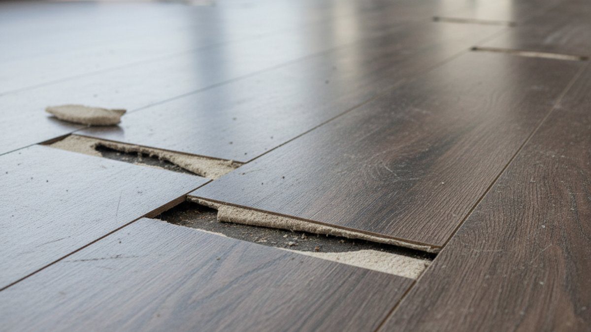 Sàn nhựa giả gỗ bị bong tróc mép, hở mạch