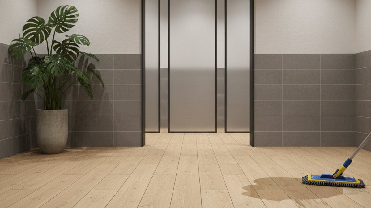 Sàn nhựa SPC trong nhà bếp hiện đại chống nước