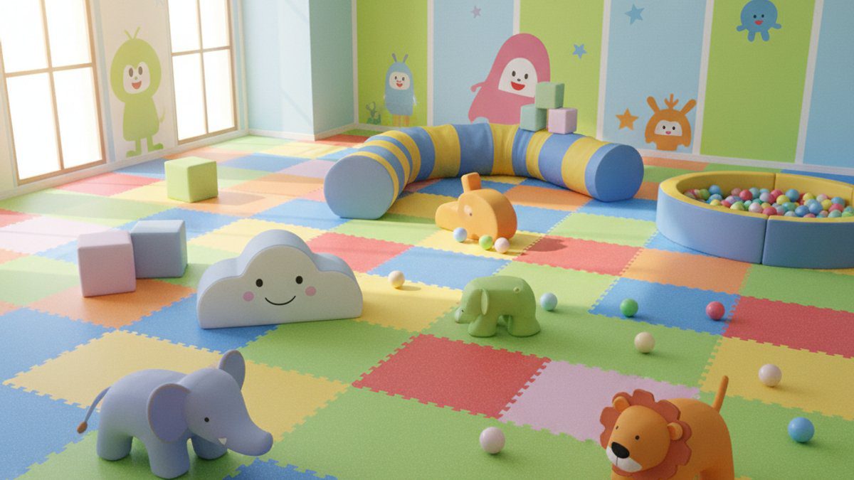 Sàn nhựa SPC trong khu vui chơi