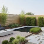 Sân vườn hiện đại kết hợp gỗ nhựa WPC, đá tự nhiên và cây xanh