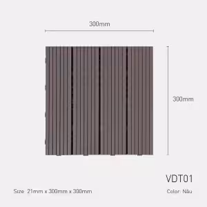 Vỉ Gỗ Nhựa Ngoài Trời VDT01-Brown