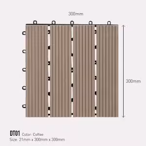 Vỉ Gỗ Nhựa Ngoài Trời DT01-Coffee