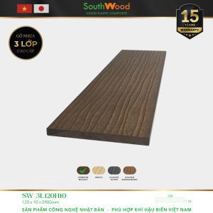 Gỗ nhựa ngoài trời South Wood SW-3L120H10-CRIMSON WALNUT