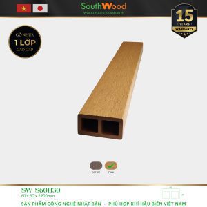 Gỗ nhựa ngoài trời South Wood SW-S60H30-Teak