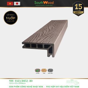 Gỗ nhựa ngoài trời South Wood SW-V123.5H52-3D-Coffee