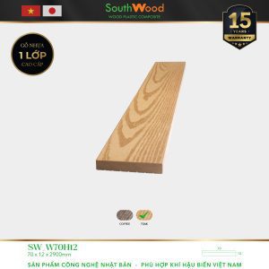 Gỗ nhựa ngoài trời South Wood SW-W70H12-Teak