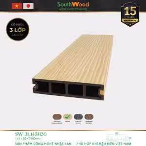 Sàn gỗ ngoài trời South Wood SW-3L145H30-Maple