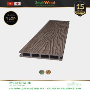 Sàn gỗ ngoài trời South Wood SW-D145H21-3D-Coffee