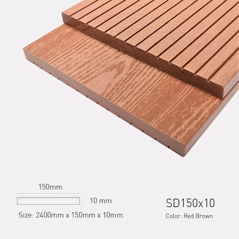 Gỗ Nhựa Ngoài Trời TPWood SD150x10-Red Brown Gỗ Nhựa Ngoài Trời TPWood SD150x10-Red Brown