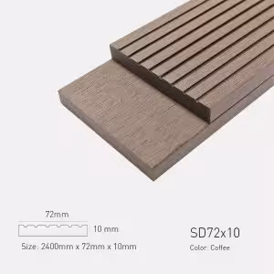 Lam Gỗ Nhựa Ngoài Trời TPWood SD72x10-Coffee