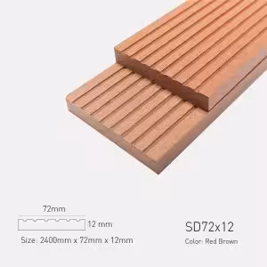 Lam Gỗ Nhựa Ngoài Trời TPWood SD72x12-Red Brown