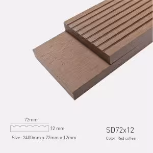 Lam Gỗ Nhựa Ngoài Trời TPWood SD72x12-Red Coffee