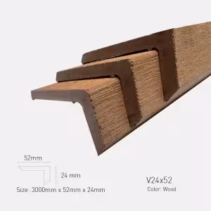 Thanh Nẹp V Gỗ Nhựa TPWood V24x52-Wood