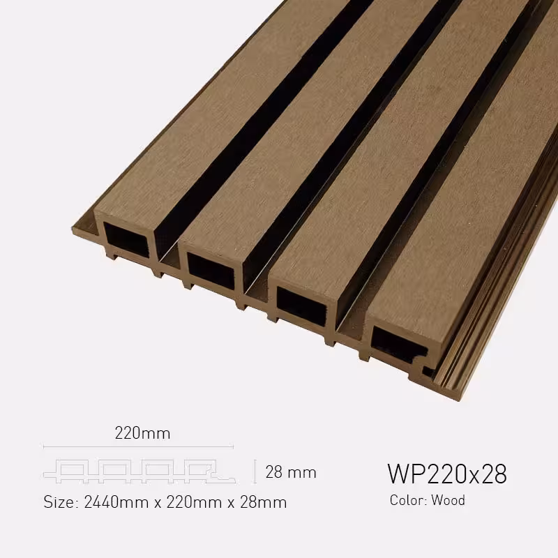 Lam Sóng Gỗ Nhựa Ngoài Trời TPWood WP220x28-Wood Lam Sóng Gỗ Nhựa Ngoài Trời TPWood WP220x28-Wood