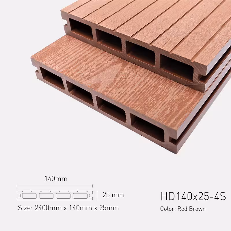 Sàn Gỗ Ngoài Trời TPWood HD140x25-4S-Red Brown Sàn Gỗ Ngoài Trời TPWood HD140x25-4S-Red Brown