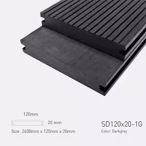 Sàn Gỗ Ngoài Trời TPWood SD120x20-1G-Darkgrey