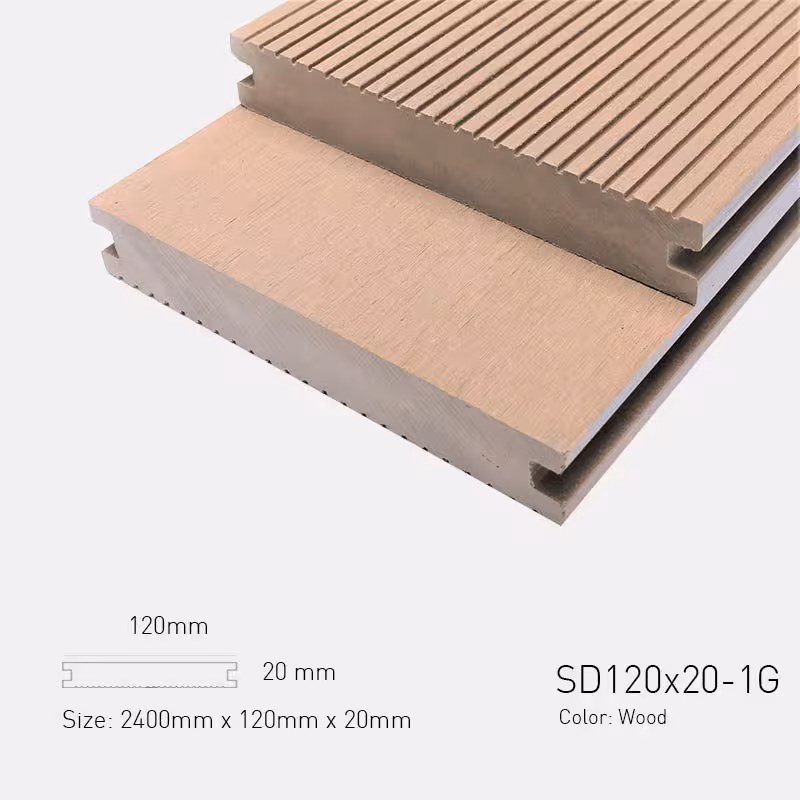 Sàn Gỗ Ngoài Trời TPWood SD120x20-1G-Wood Sàn Gỗ Ngoài Trời TPWood SD120x20-1G-Wood
