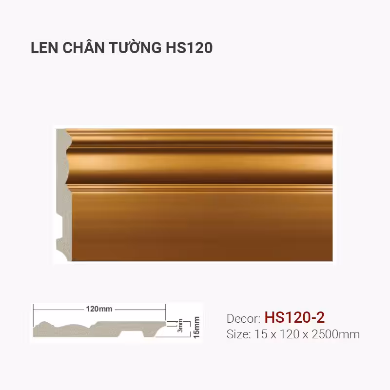 Len Chân Tường Nhựa Cao 120mm HS120-2 Len Chân Tường Nhựa Cao 120mm HS120-2