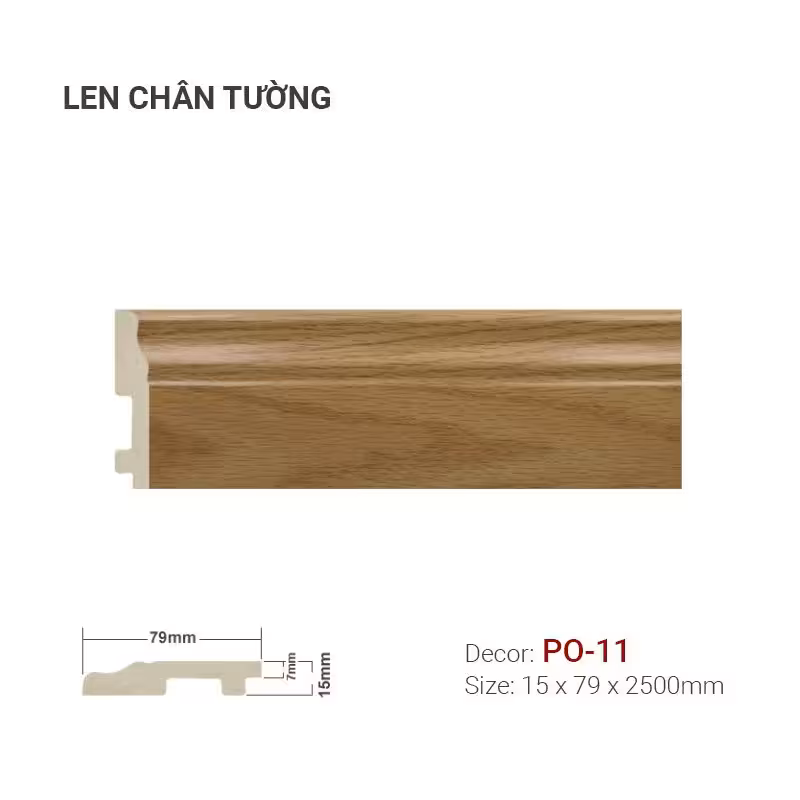 Len Chân Tường Nhựa Cao 79mm PO-11 Len Chân Tường Nhựa Cao 79mm PO-11