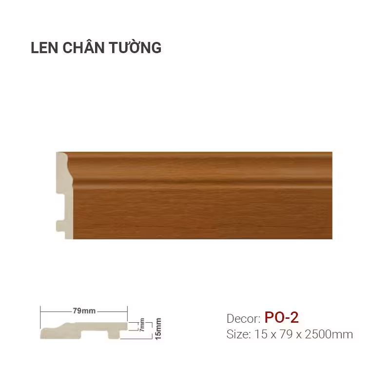 Len Chân Tường Nhựa Cao 79mm PO-2 Len Chân Tường Nhựa Cao 79mm PO-2
