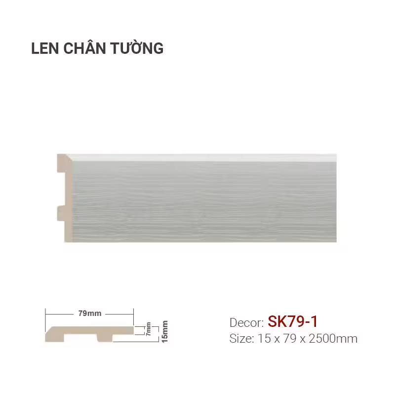 Len Chân Tường Nhựa Cao 79mm SK79-1 Len Chân Tường Nhựa Cao 79mm SK79-1
