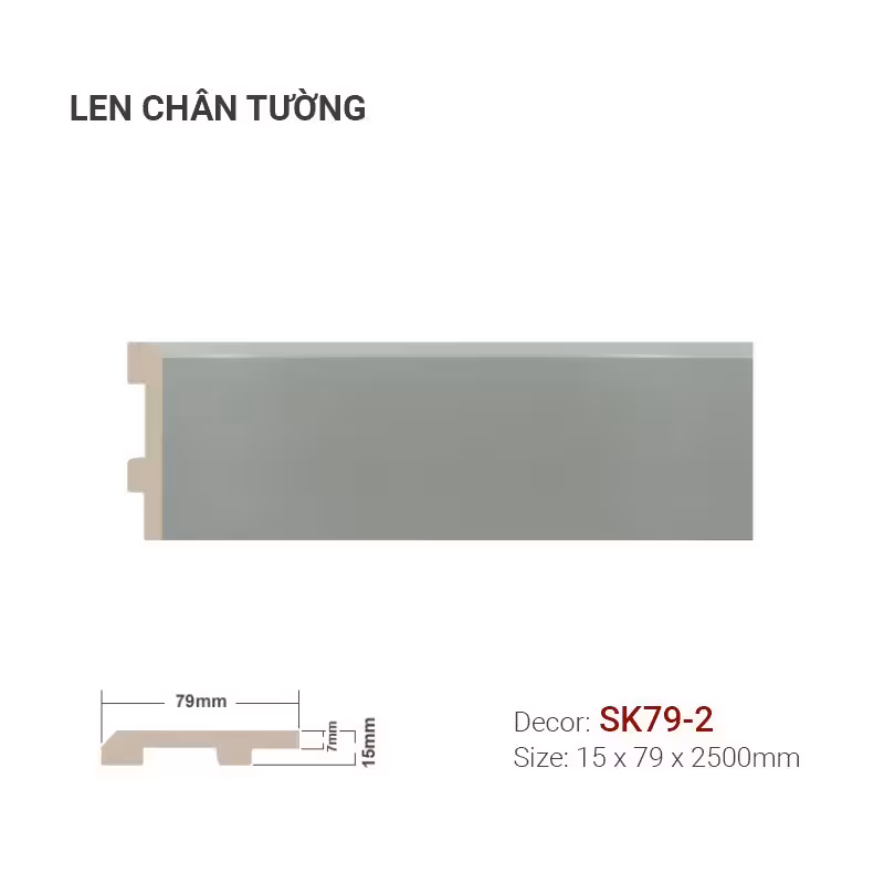 Len Chân Tường Nhựa Cao 79mm SK79-2 Len Chân Tường Nhựa Cao 79mm SK79-2