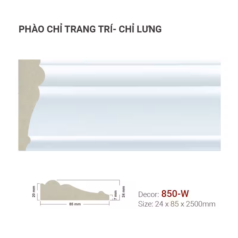 Phào Chỉ Trang Trí 850-W Phào Chỉ Trang Trí 850-W