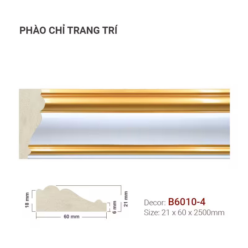 Phào Chỉ Trang Trí B6010-4 Phào Chỉ Trang Trí B6010-4